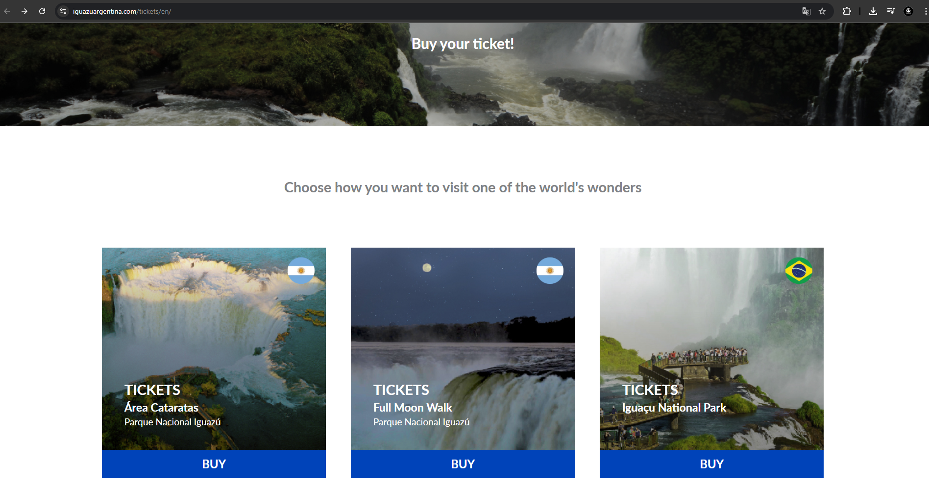 site cataratas del iguazu